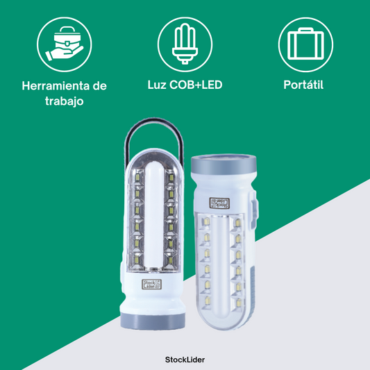 Lámpara de Trabajo LED COB con Gancho para Colgar