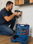 Taladro Percutor Inalámbrico 48V, 70 Nm, 2 Baterías de Litio y 30 Accesorios
