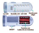 Lámpara de Trabajo LED COB con Gancho para Colgar