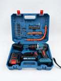 Taladro Percutor Inalámbrico 48V, 70 Nm, 2 Baterías de Litio y 30 Accesorios