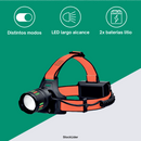 Linterna Frontal LED Recargable 2500 Lúmenes con Zoom